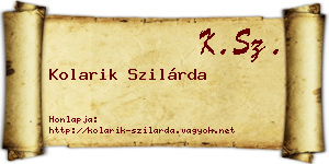Kolarik Szilárda névjegykártya